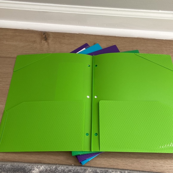 12 pocket accordion folder and 5 2 pocket poly plastic 3 ring  binder folders. - Picture 7 of 7